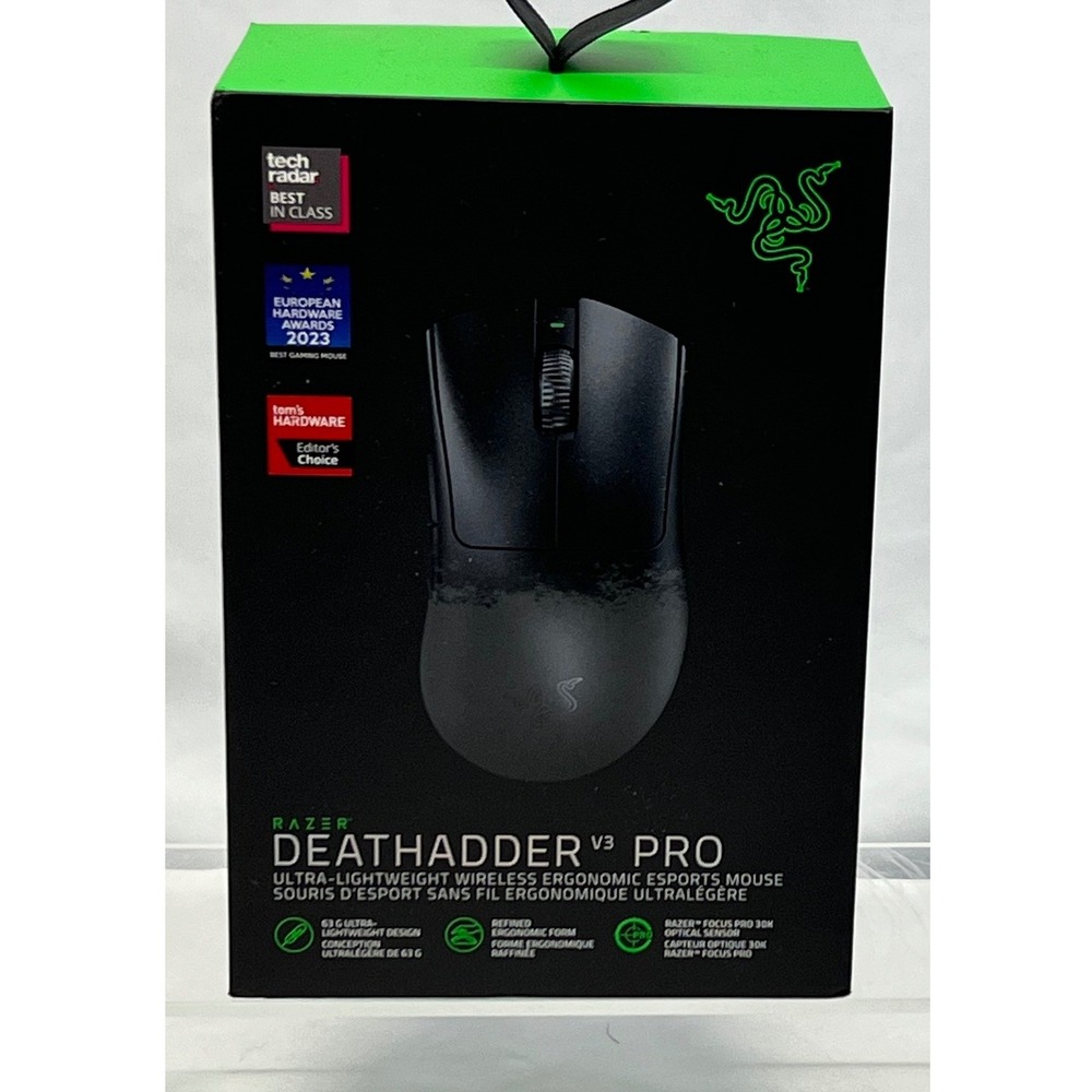 Razer DeathAdder V3 Pro Wireless Gaming Mouse Black New Ergonomic 30K DPI 63g